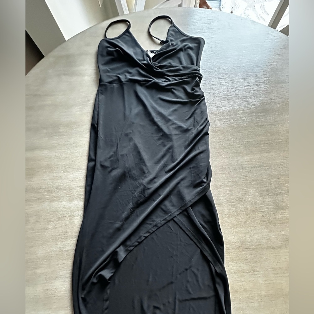VENUS stretchy strappy small Black high low bottom Dress nwot - Picture 7 of 9